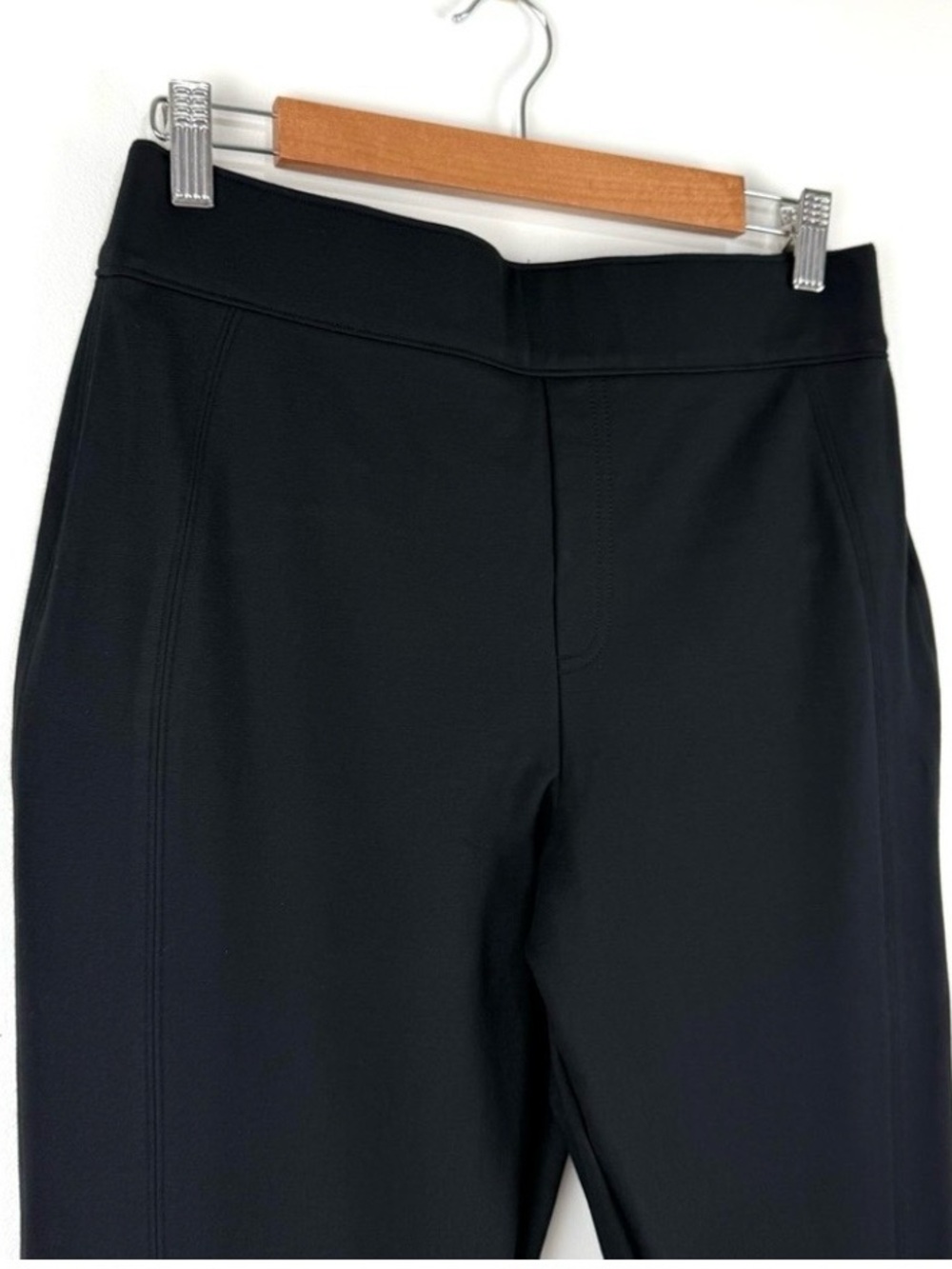 SPANX Black Ponte Slim Straight Pants Large Smooth Perfect Fit 20254R Like New - Picture 7 of 13